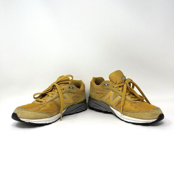New Balance 990 V4 Yellow Suede Running Shoes Made in USA Men 5 Women 6.5 - Picture 4 of 8